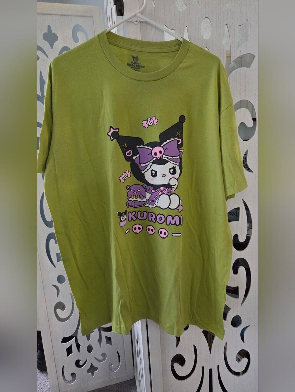 Sanrio Kuromi Shirt Womens XL NWOT Lime Green Forecast Agency Graphic Tee Plus